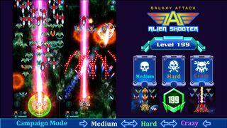 Galaxy Attack: Alien Shooter????New Campaign Mode Level 199 Review????Medium+Hard+Crazy????By Apache Gamers