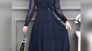 Korean stylish plain frocks desigen for winter