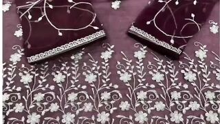 2 Pc Organza Unstitched Suit