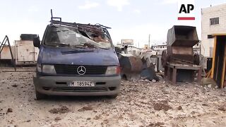 Aftermath of Israeli airstrike in northeast Lebanon