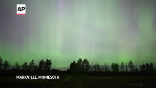 Northern lights dance over Minnesota.