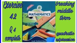Exercise 4.2 Q 4, complete class 9Sindh text book board || Faith maths