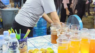 beautiful girl selling drinks