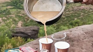Putting Saffron tea in cups