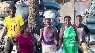 Amazing dance from charcoal sellers