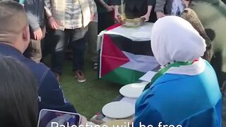 Maqluba at Palestine solidarity demonstrations in UK universities