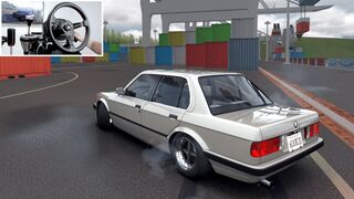 Drifting BMW E30 at Docks - Assetto Corsa | Steering Wheel Gameplay
