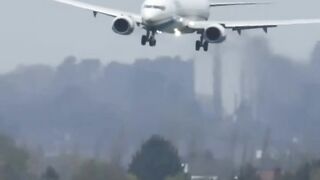 The plane landed in windy weather. The captain did his best!