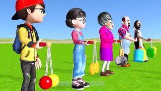 Scary Teacher 3D vs Squid Game Clackers Level Max 5 Times Challenge Miss T vs Nick and Tani Winning