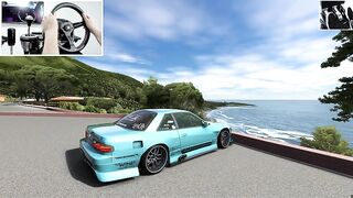 PS13 Drift + Cruise Along Pacific Coast - Assetto Corsa | Steering Wheel Gameplay