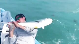 He Caught The Fish With His Hand