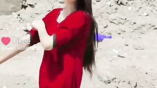 Pretty girl in action