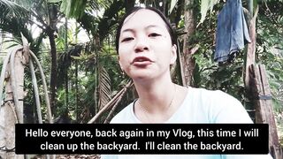 cleaning my backyard