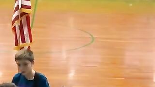 National Anthem At Junior High Basketball Game