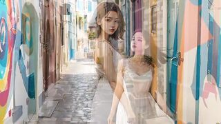 Feeling joy among the colors of the street, a hear sterring moment