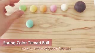 How to make Japanese Traditional Sweets Wagashi Nerikiri Temari Ball