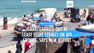 At least eight Israeli strikes on aid groups in Gaza, says report by Human Rights Watch