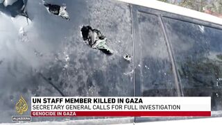 UN calls for 'full investigation' after Israeli military fired on a car in Rafah, killing staff.