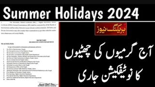 summer vacation 2024 in punjab notification | summer vacation 2024 #summer vacation