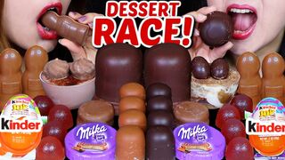 ASMR favourite chocolate dessert race.