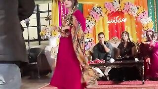 Red suit pretty dancing girl