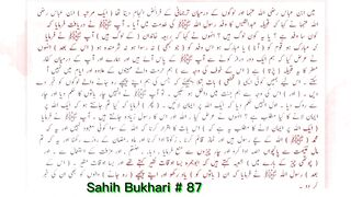 Sahih Bukhari # 87