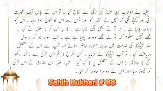 Sahih Bukhari # 88