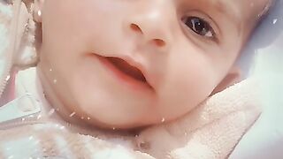 Cute baby smile first moment