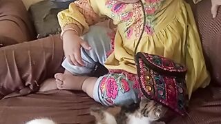 Baby with cats