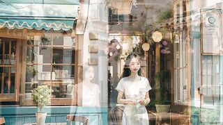 Savoring the moment in a quaint afternoon cafe