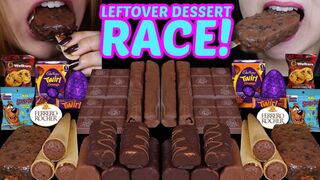 ASMR leftover dessert race.