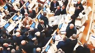 Fisticuffs Inside Georgia's Parliament As Lawmakers Pass Controversial "Russian Bill" Amid Protests