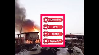 قربانی کے جانوروں کی منڈی میں آگ لگ گئی۔
