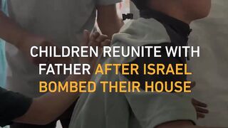 Palestinian family members reunite after surviving Israeli bombardment in Gaza #gaza #palestine