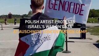 Polish artist protests Israel’s war on Gaza at Auschwitz