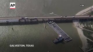 Barge hits bridge in Galveston, Texas, causing an oil spill.