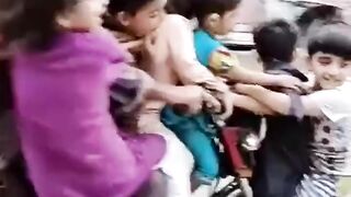 Riding around the hood with friends.