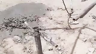 Instead of water, gas came out