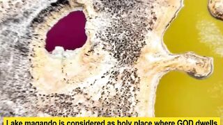 Multi coloured lake in Kenya