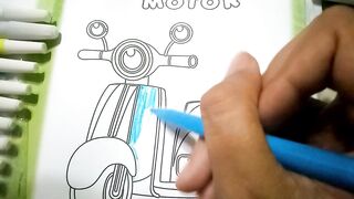 PESPA MOTORCYCLE DRAWING WITH CHILD