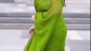 Beautiful girl in green saree