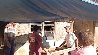 the process of repairing the grave of the late mother