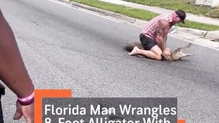 Florida Man Wrestles Alligator As Police Watch