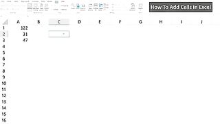 Adding Cells In Excel