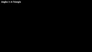 Basic Angles In A Triangle