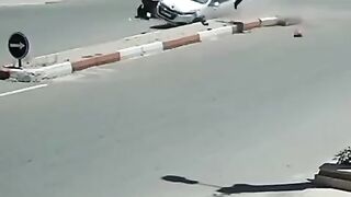 حاذثة سير خطيرة راه ضحيتها رجل شرطة مرور