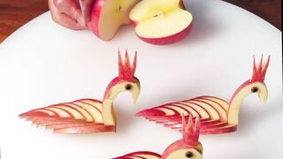 duck arts decoration in apple fruit