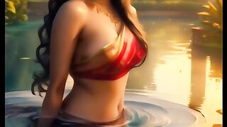 AI Art : lady in a lake