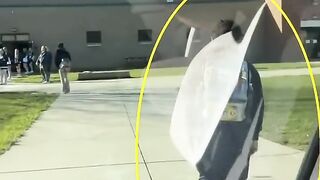 Kid slams door on dad and regrets it ????