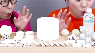 Kue Coklat Es Krim Makanan Putih Mukbang DONA